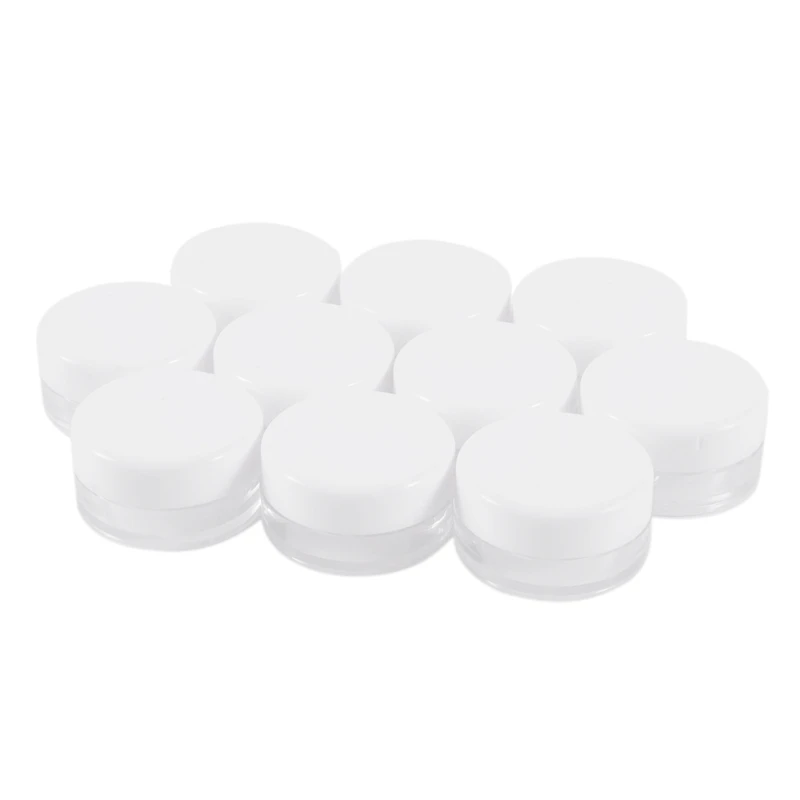 10PCS Cosmetic Empty Jar Pot Eyeshadow Makeup Face Cream Lip Balm Container White | Красота и здоровье
