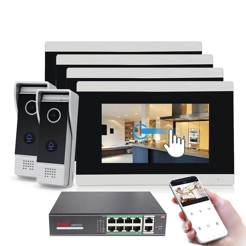 Touch-Screen-Wireless-WIFI-IP-Video-Door-Phone-Intercom-Video-Doorbell-Villa-Access-Control-System-Motion