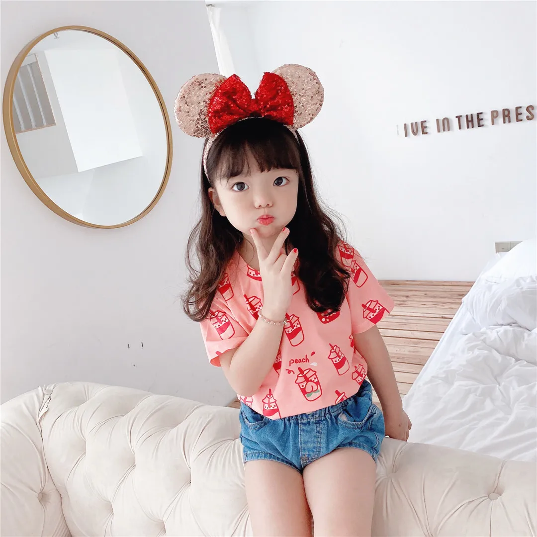 Camiseta de Manga Curta de Algodão Puro da Bebida do Suco de Laranja do Chá do Leite dos Produtos Novos do Verão do Vestuário dos Meninos e das Meninas de Tonytaobaby Produtos dos 37 High Quality Mamãe e Bebê