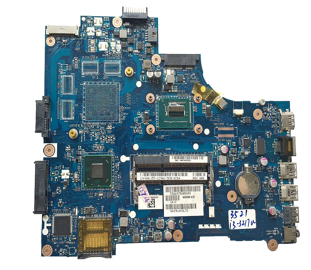 

Excellent For DELL 3521 LA-9104P Laptop Motherboard Mainboard with i3-3217u HM76 DDR3 CN-0HKJ53 HKJ53 100% Working