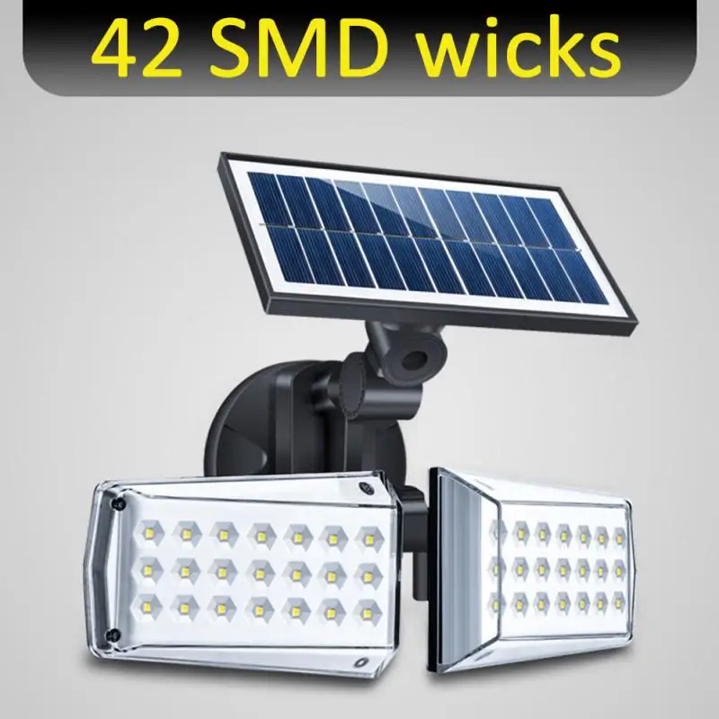20 Вт 42LED/80COB Roatable двусторонний солнечный светильник, Радиолокационная СВЧ Индукционная Водонепроницаемая Солнечная настенная лампа, наружная садовая лампа