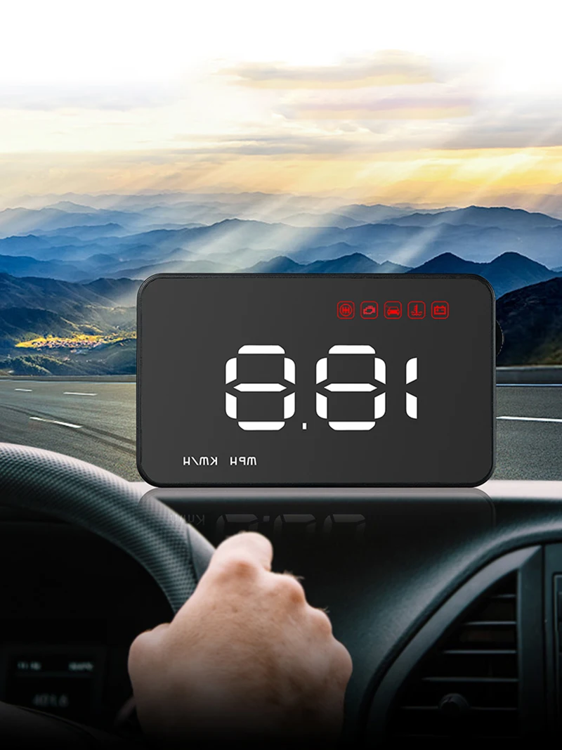 Автомобильный дисплей белый светильник A1000 HUD Авто дисплей gps дисплей лобовое стекло скорость вождения проектор