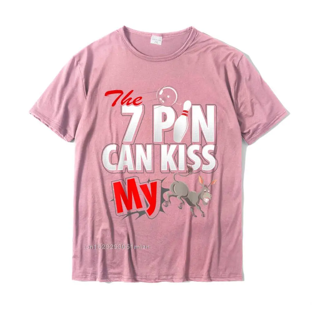 CasualGeek Short Sleeve T Shirt Father Day On Sale O Neck Pure Cotton Tee-Shirts Youth T-shirts Cool  Drop Shipping Seven 7 Pin Can Kiss My Funny 10 Pin Bowling Mens Womens T-Shirt__4651 pink