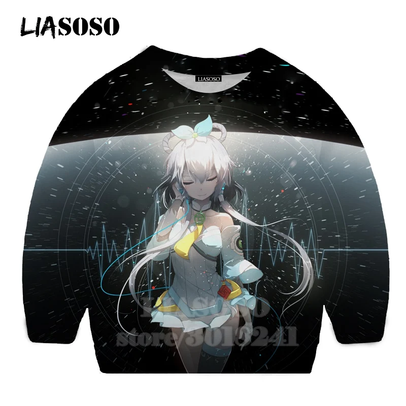 LIASOSO детей толстовки 3D принт аниме девочка Hatsune Толстовка Miku детская модная футболка для мальчиков и девочек с принтом и круглым вырезом, топ, Детский свитер для подростков B174-2 - Цвет: 8
