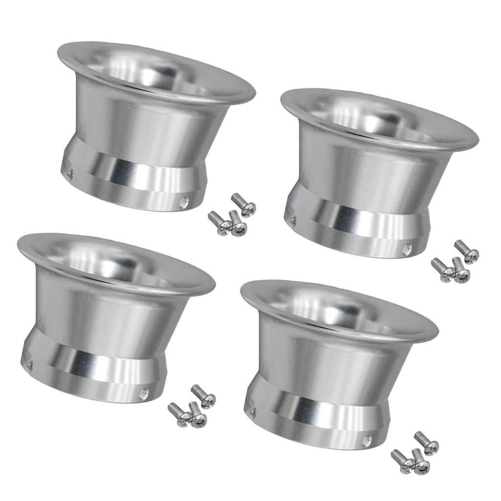 4pcs 50mm Motorcycle Horn Air Filter Cup For 24mm 26mm 28mm 30mm Carb Interface Silver