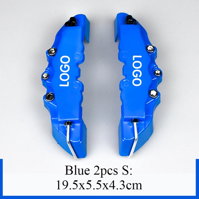 2Pcs S/M/L ABS Car 3D Disc Brake Caliper Covers Sticker For Toyota CROWN COROLLA COASTER LAND CRUISER PRADO REIZ  Accessories 2Pcs S Size Blue