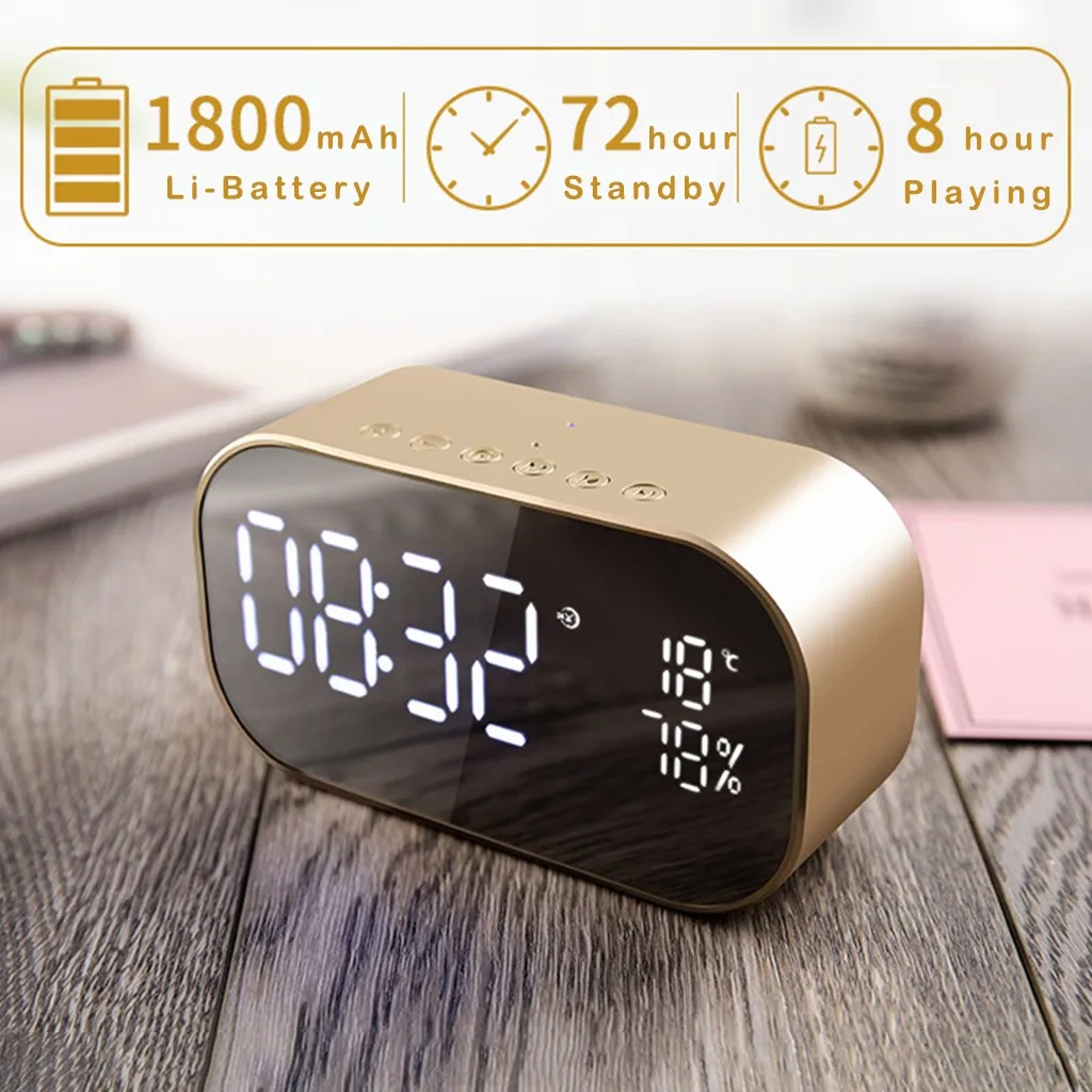 EPULA bluetooth динамик двойной динамик зеркальный bluetooth динамик поддержка FM часы Портативный беспроводной громкий динамик s для телефона