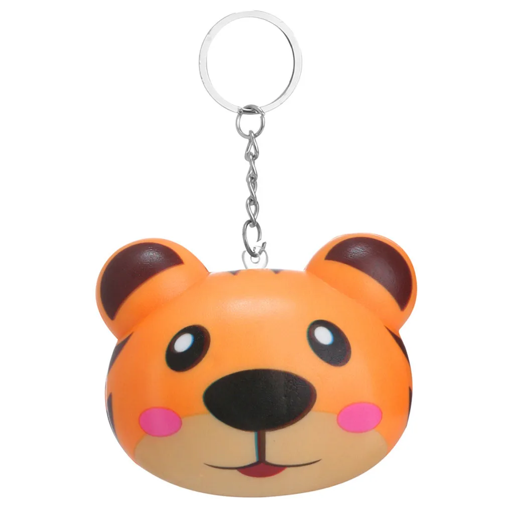 Squishy Toy Soft Slow Rising Animal Face Bread Simulation Bread keychain Stress Reliever Decor Phone Strap Gift #A