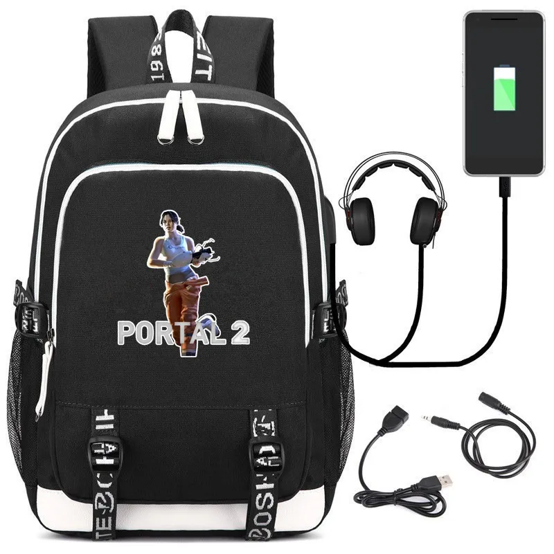 Рюкзак 2 портала для мужчин и женщин, сумки на плечо для ноутбука, школьные сумки для подростков, школьные сумки USB, сумки для косплея аниме-сумки - Цвет: 07