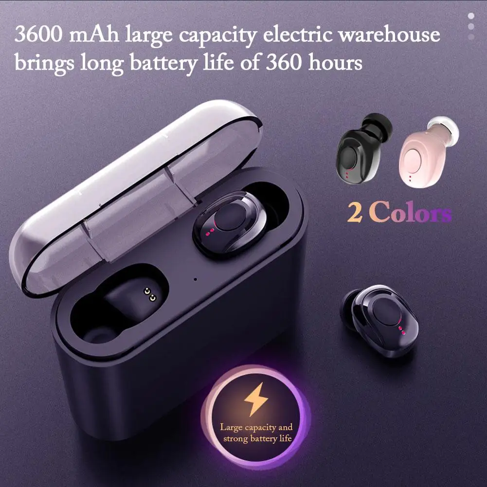 Беспроводные наушники X18 TWS Bluetooth 5 0 с зарядным футляром спортивные мини Stealth