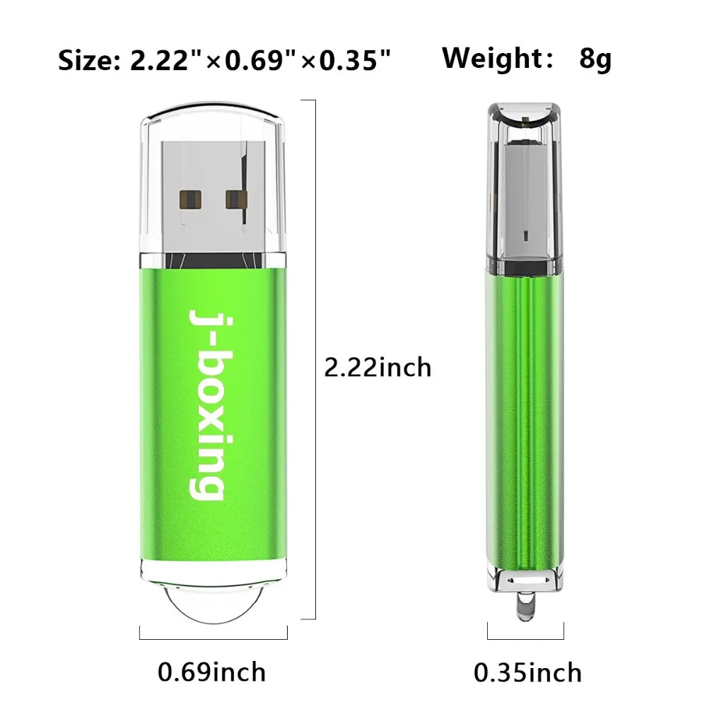 J-бокс USB флэш-накопители 16 Гб оперативной памяти, 32 Гб встроенной памяти, прямоугольник на флэшке, 4 ГБ 8 ГБ карта флэш-накопители с Кепки 1 Гб оперативной памяти, 32 Гб встроенной памяти USB 2,0 палочки зеленый 5 шт./упак