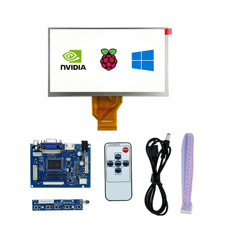 7 inch LCD Screen Display Monitor Driver Board HDMI VGA 2AV For Raspberry Pi Jetson Nano 1