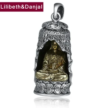 

Men Women Pendant 100% Real S999 Sterling Silver Bodhisattva Buddha Statue Peace Symbol Necklace Pendant Jewelry making 2019 P05