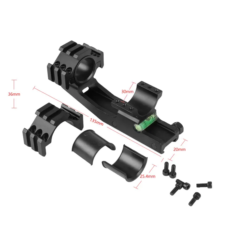 Один кусок Пикатинни крепления 25,4/30 мм прицел кольца принадлежности для охоты с пузырьковым уровнем для тактического ружья AR15 Охота