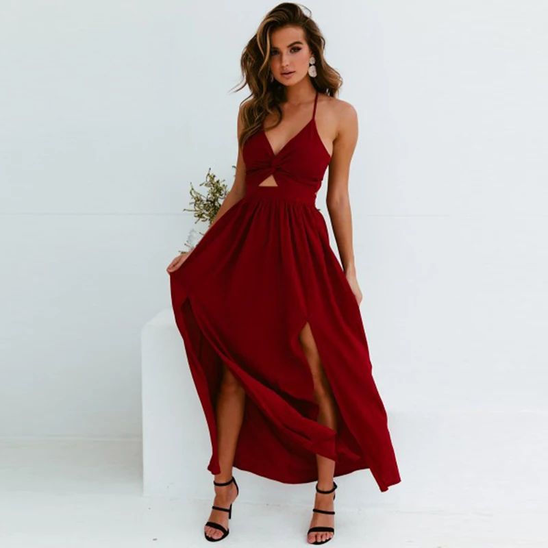 Wine Red Сексуальное шифоновое пляжное платье, длинные туники, бикини, купальники для женщин, с принтом, Пляжное покрытие, купальный Чехол для костюмов, пляжная одежда - Цвет: Wine Red