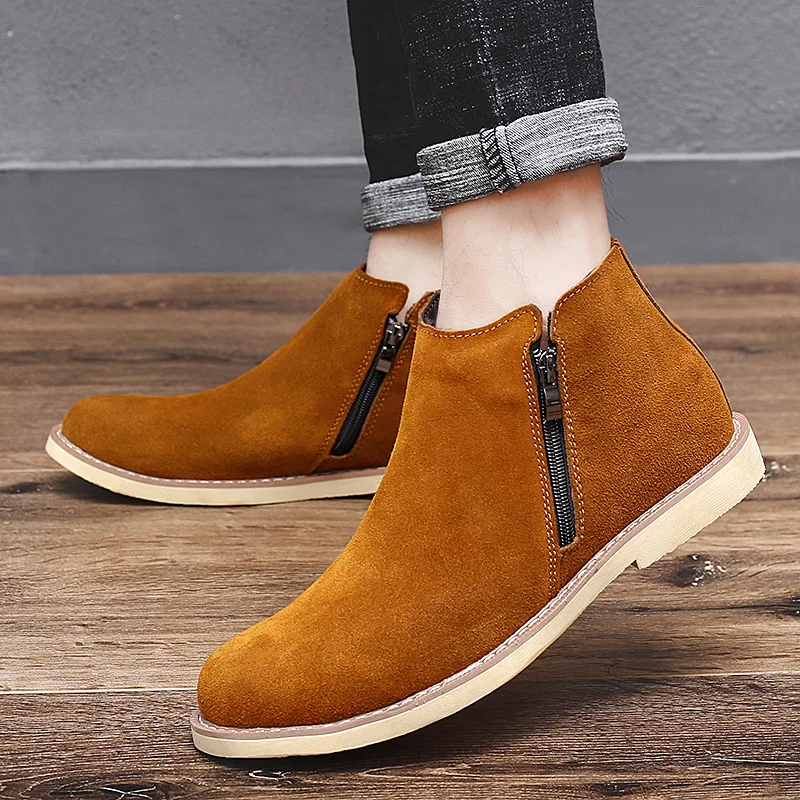 kan niet zien mooi Darts Italiaanse Lederen Mannen Laarzen Business Winter Rits Slip Op Britse Hoge  Laars Heren Koeienhuid Puntige Laarzen Suede Chelsea Laarzen _ - AliExpress  Mobile