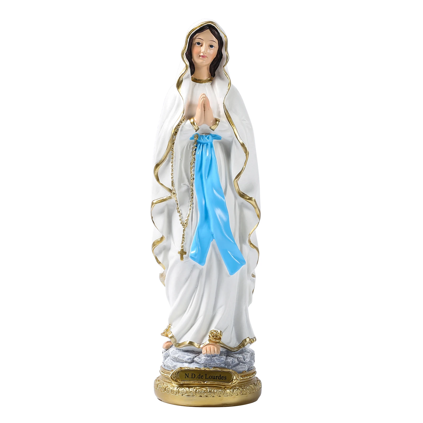 Catholic Resin Madonna Virgin Mary Statue Figure Handmade Figurine Religious Wedding Gift Xmas Desktop Decoration