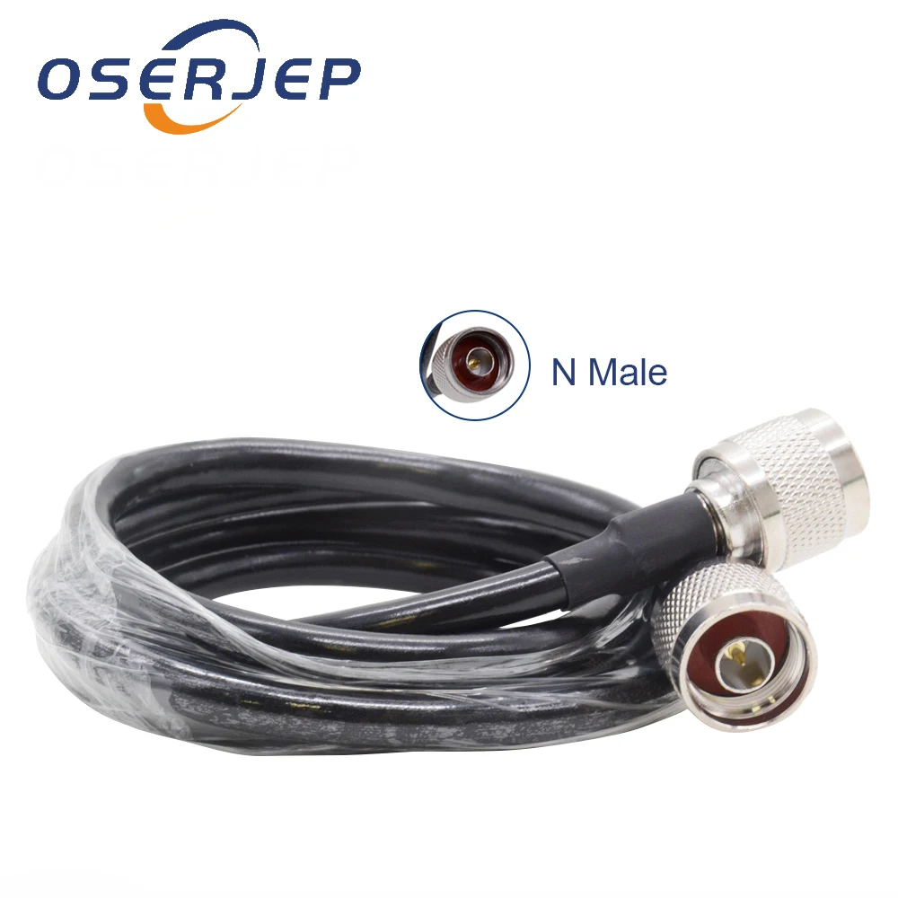

Black N male 1 Meter Cable with N Male connector for Connecting signal repeater to splitter