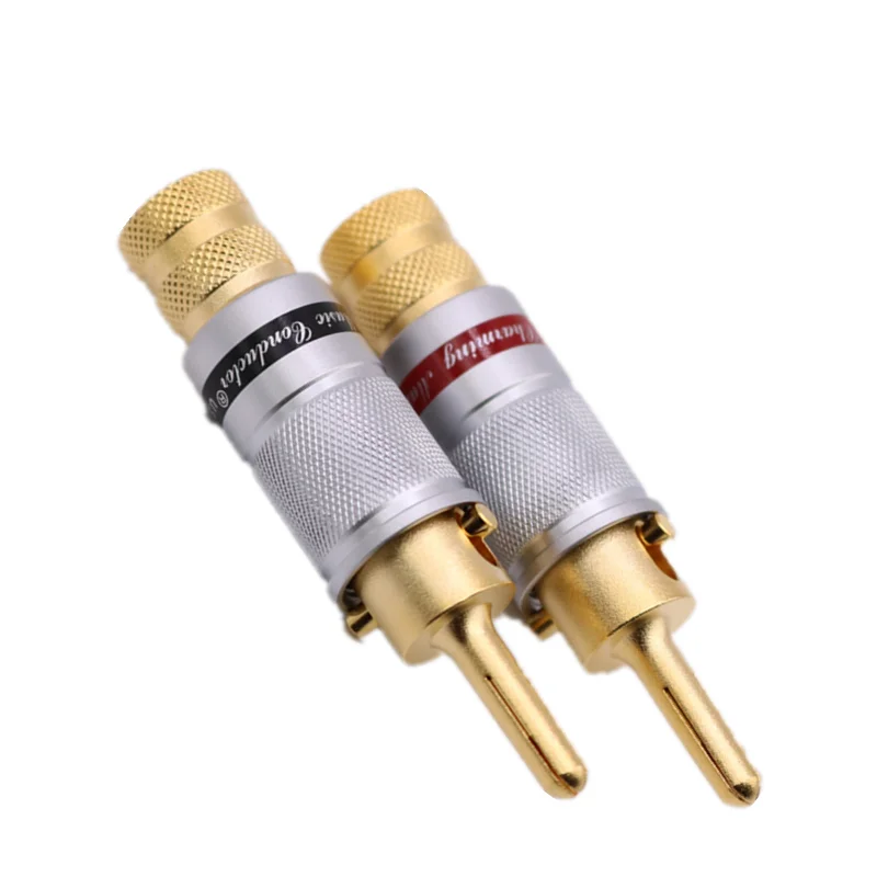 4 шт. Hi-end DIY XSSH AudioPlugs HIFI Красный медный позолоченный динамик штекер аудио разъем разъемы 9 мм макс