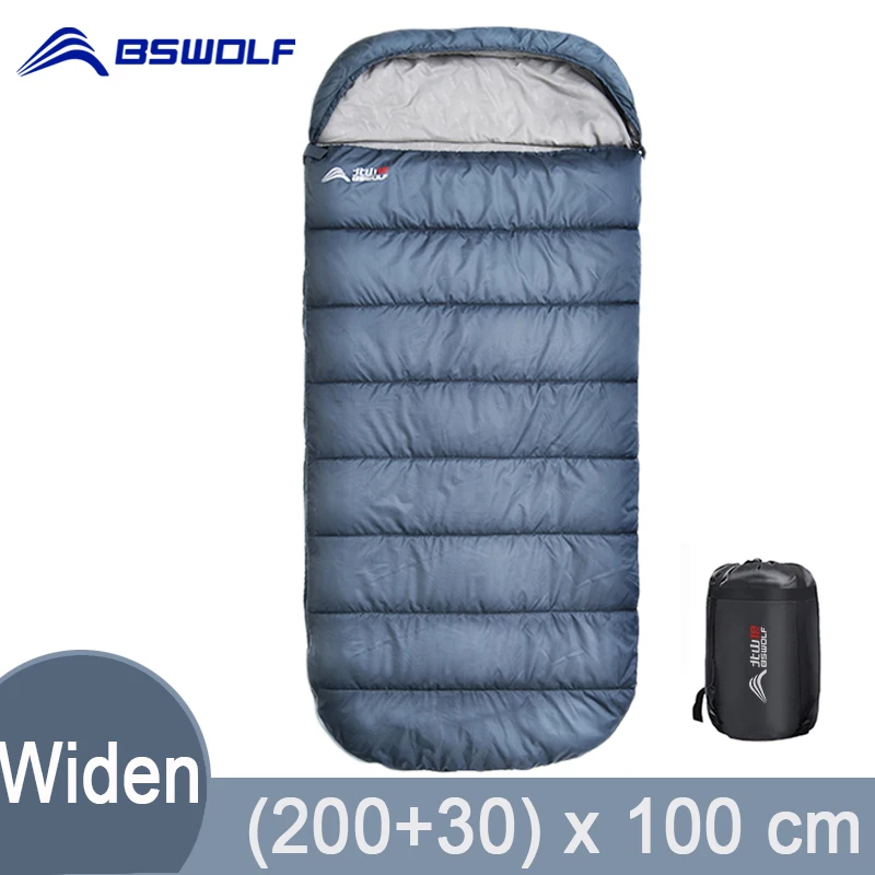 BSWolf-saco de dormir para acampar, saco de dormir grande, ligero, 3 estaciones, ancho, tamaño largo, para descanso de adultos, senderismo, pesca