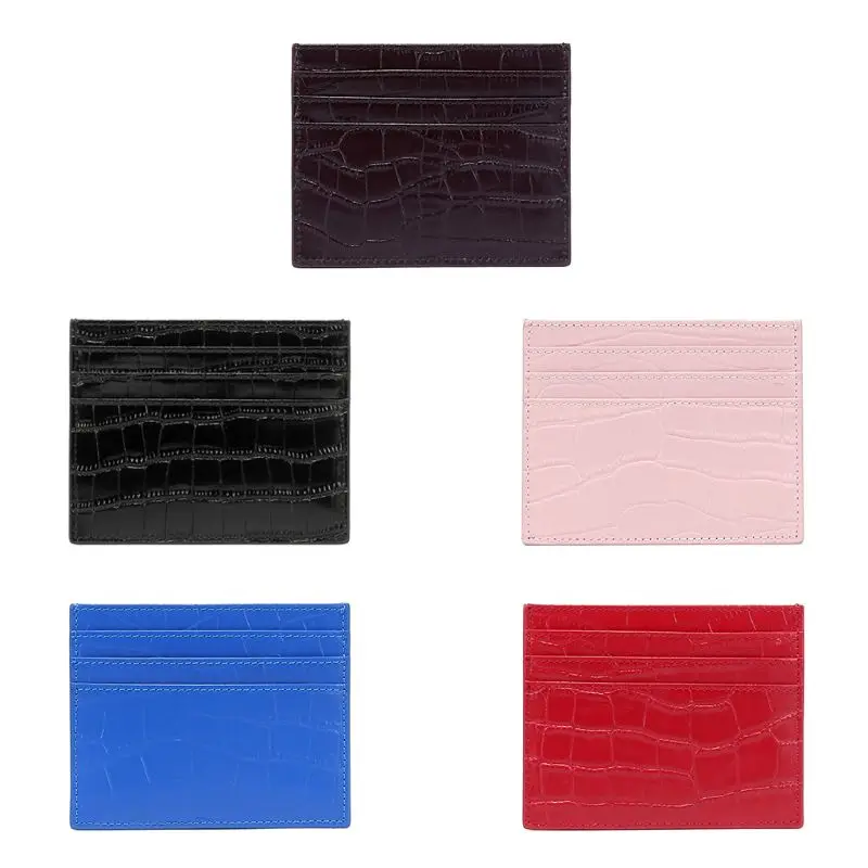 

Slim Rfid Blocking Card Holder Alligator Pattern Front Pocket Credit ID Wallet
