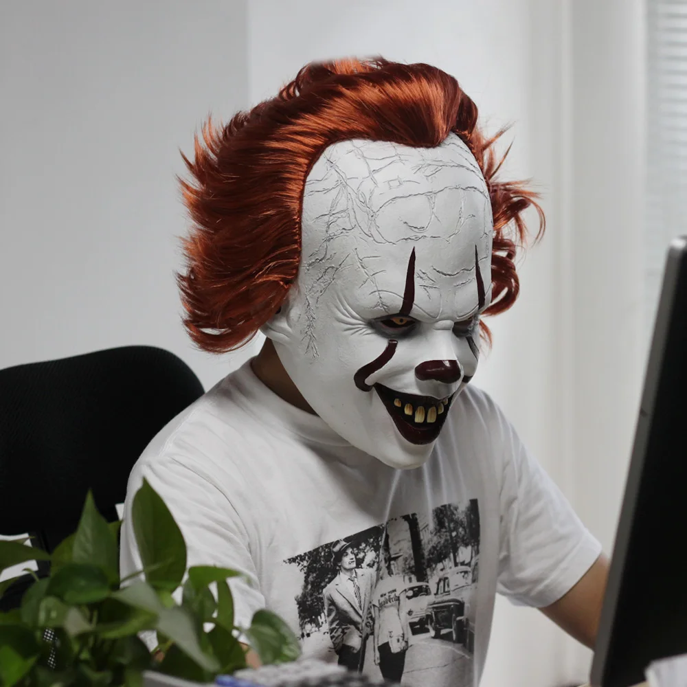 

Joker Pennywise Mask Stephen King It Chapter Two 2 Horror Cosplay Latex Masks Helmet Clown Halloween Party Costume Prop 2019