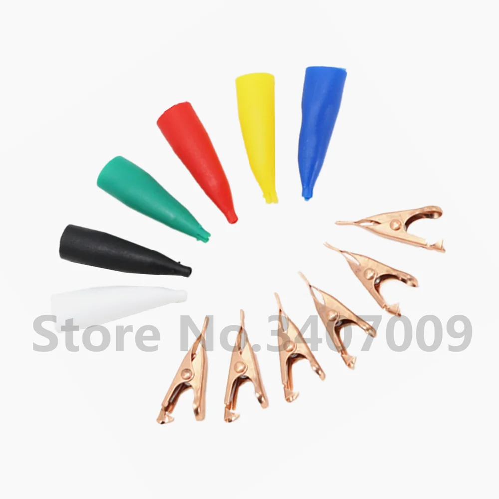 Alligator Clip 5A Flat Mouth No Tooth Pure Copper Test Crocodile Clamp 28mm Flat Probe Conducting Clamp alligator clips