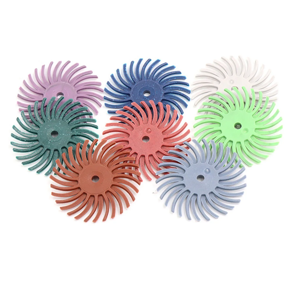 

26pcs/set Radial Bristle Disc Brush Assortment 80/120/220/320/400/600/1000/2500 Grit 2mm Nylon Disc with Stainless Steel Handle