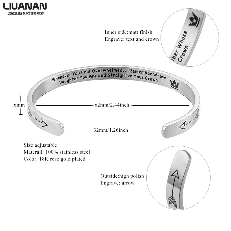 Подарок на день рождения для браслет дочери браслет каждый раз, когда вы чувствуете себя перегруженным прямо ваша Корона мантра браслет манжета для