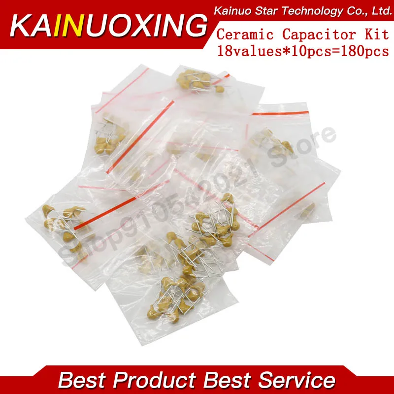 18values*10pcs =180pcs Monolithic Ceramic Capacitor 20pF~1uF,ceramic capacitor Assorted Kit