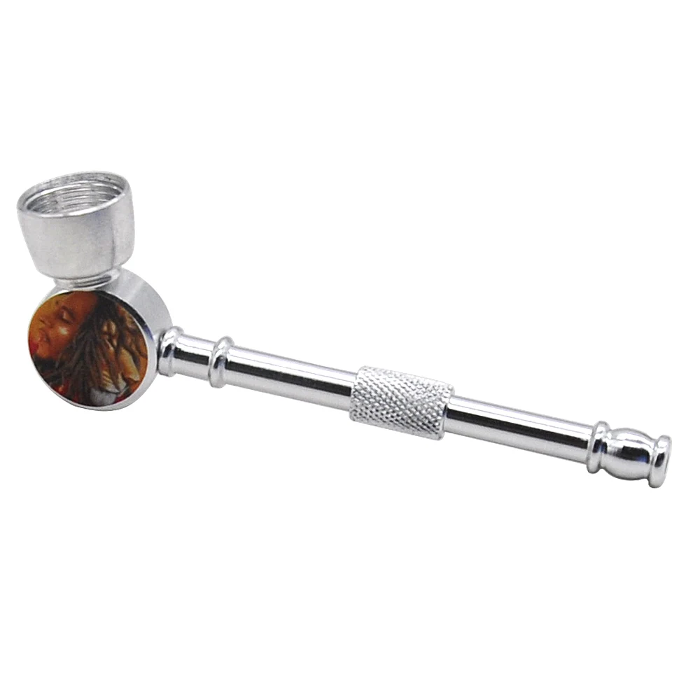 BOB-ShiZi HONEYPUFF Metal Smoking Pipe Jamaica Reggae Metal BOB MARLEY Smoking Pipe Tobacco Pipes - Color: BOB-ShiZi