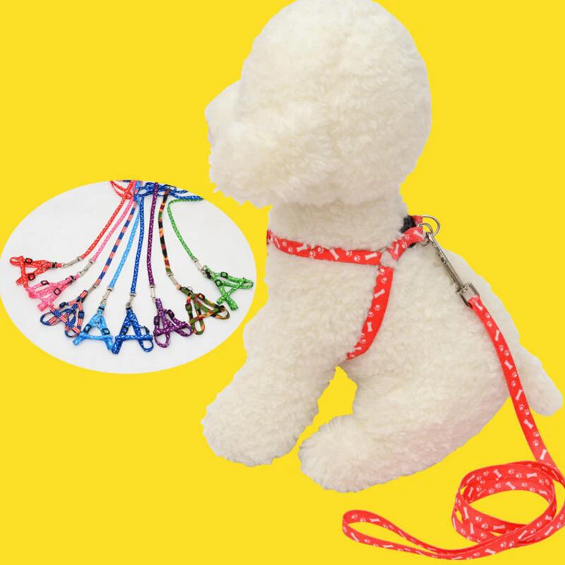 

1Pcs Adjustable Pet Cat Doggie Puppy Colorful Nylon Leashes Lead Harness Belt Rope Dog Safely Leash Pet Products