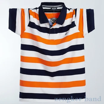 

Summer men's short-sleeved T-shirt men's lapel striped cotton loose plus size men's POLO shirt 6xl 5xl