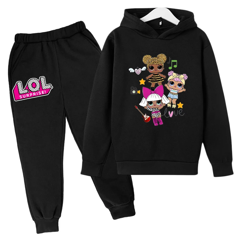 baby pajamas for a girl Hoodie Cartoon Set Cotton Children's Sweatshirt + Pants Two-piece Fashion Clothes Senior Coat Super Mario 4T-14T Black ·White cute outfit sets Clothing Sets