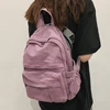 Vintage Casual Backpack Women Travel Bag 2022 Fashion High Capacity Solid Color Women's Backpack Student Zipper School Bag ► Photo 2/6