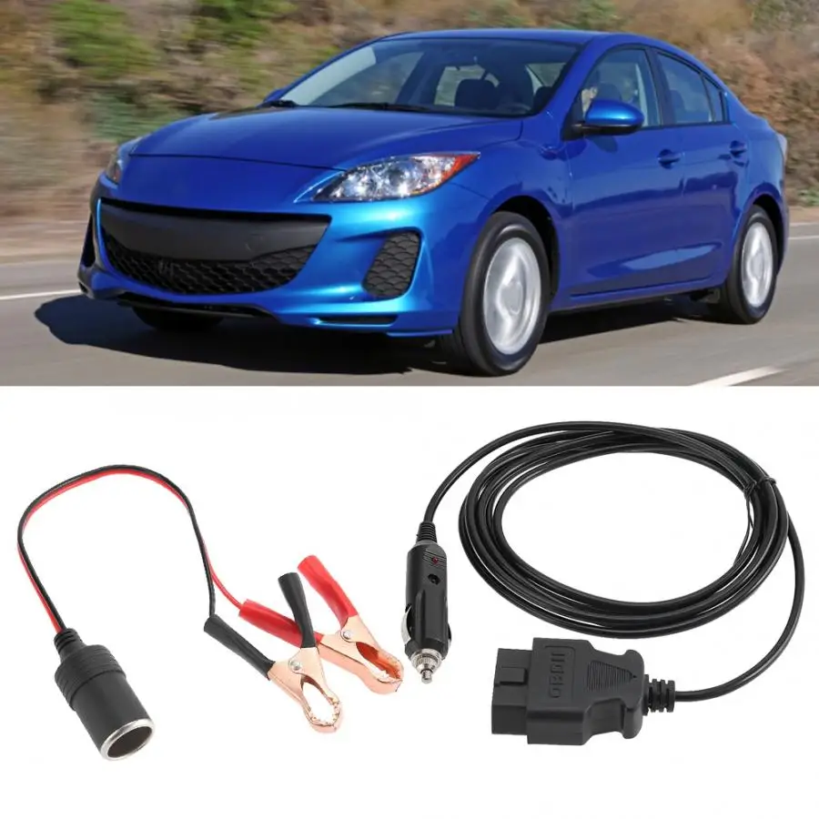 OBD II автомобиль ЭБУ аварийный 12 В кабель питания памяти с зажимом 8amp