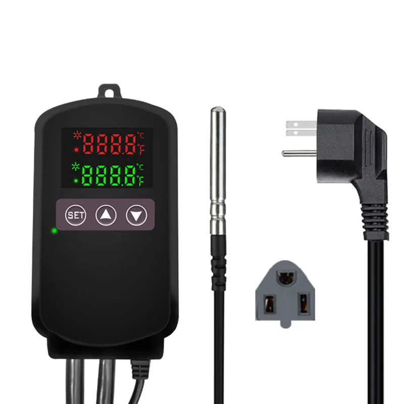 Термостат США ЕС plug цифровой регулятор температуры Термостат Регулятор для инкубатора пол нагревание стены согревающий коврик рыба теплица термореле