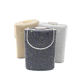 

Bling hard box women shining bridal wedding women evening party bag women crystal cell phone box bag cross body shoulder bag