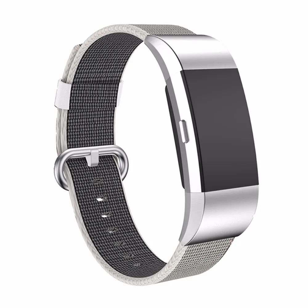 Спортивный тканый нейлоновый наручный ремешок для браслета FitBit Charge 2 гибкий дышащий сменный ремешок с металлические застежки