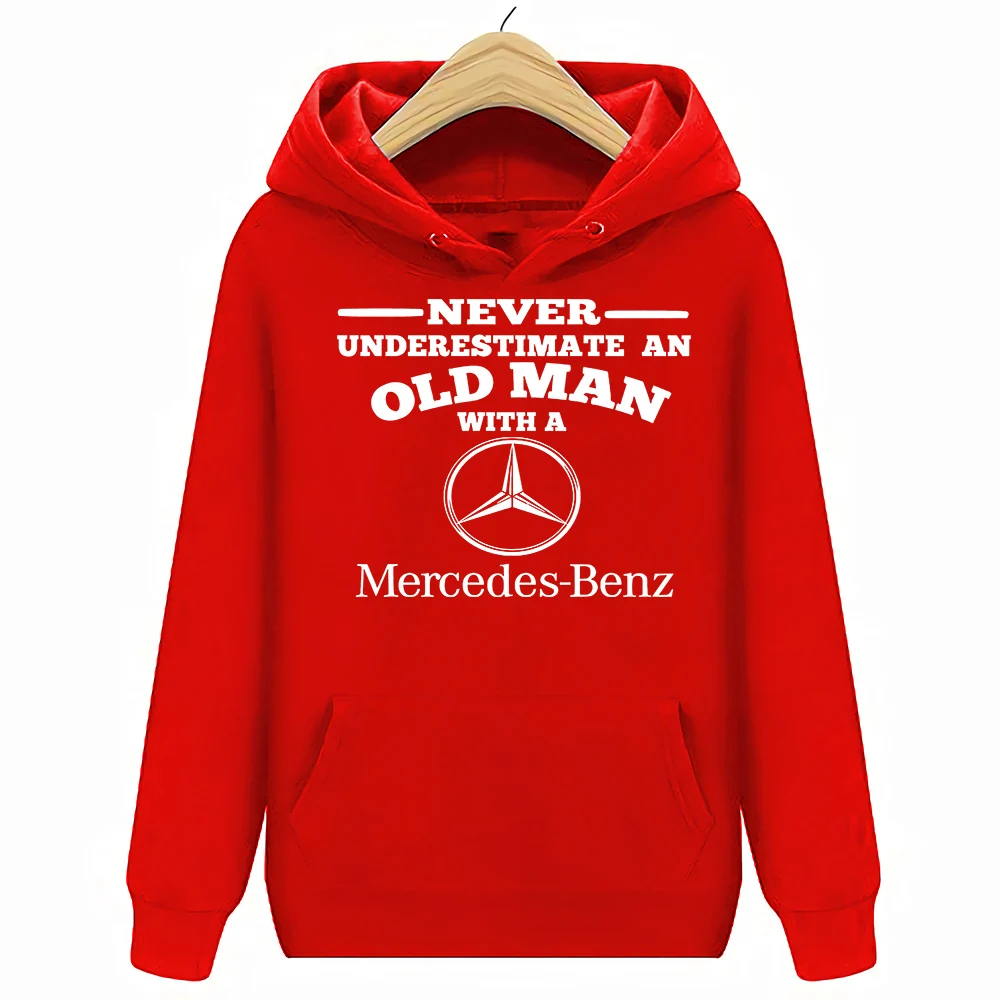 Красный Mercedes никогда не недооценивайте пожилых мужчин мужские S-3XL толстовки - Цвет: Красный