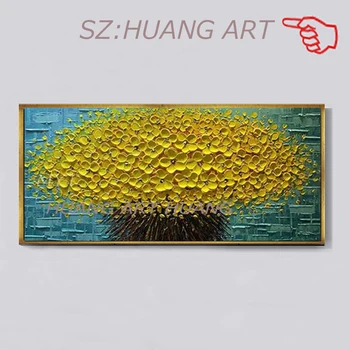 

Hand knife Wall Painting Flower Hand Painted palette knife 3D texture flower Hand Painted Canvas Oil Painting Wall painting