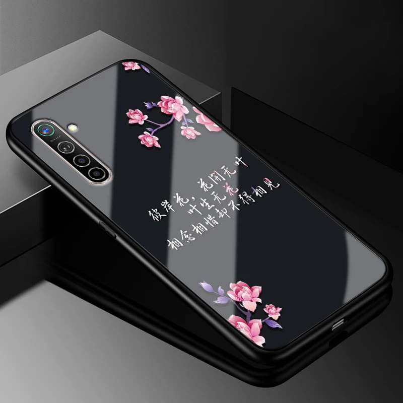 Для OPPO Realme X2 чехол 6,4 ''модный стеклянный Жесткий Чехол для задней панели телефона чехол s для OPPO Realme XT силиконовый бампер