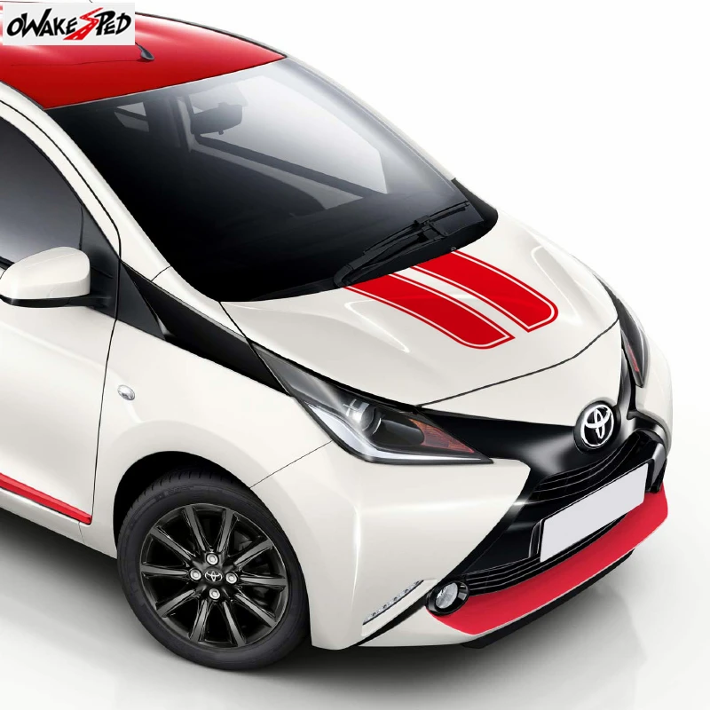 1set Car Styling Racing Sport Stripes Hood Sticker For-toyota Aygo  Accessories Auto Bonnet Engine Cover Decor Vinyl Decals - Car Stickers -  AliExpress