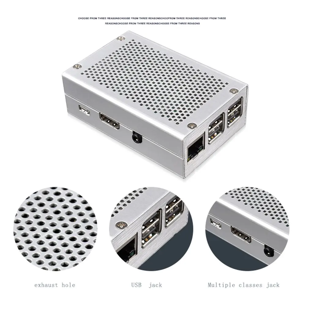 Для Raspberry Pi 4 Модель B чехол из сплава Черный Профессиональная коробка для Raspberry Pi 4 Модель B с сетчатым отверстием с вентиляторами