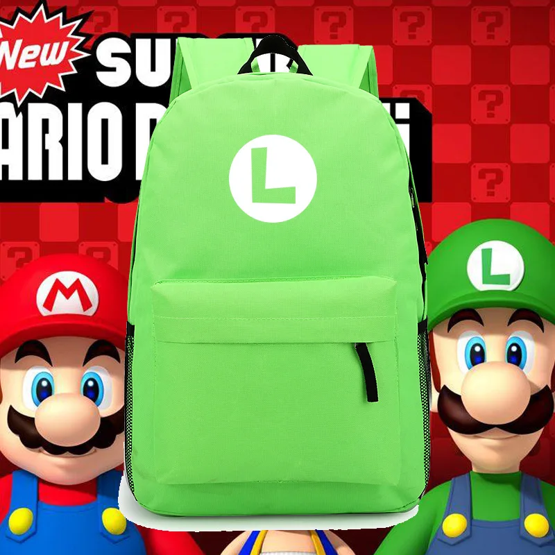 Super Mario Bros. Нейлоновый однотонный рюкзак luilan Concept из искусственной кожи школьный