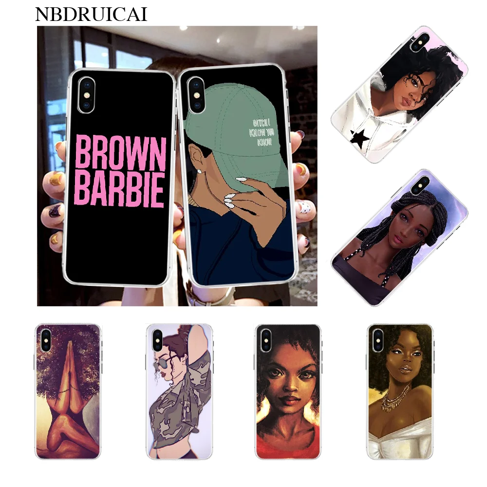 NBDRUICAI 2bunz Melanin Poppin Aba DIY окрашенный блестящий чехол для телефона iPhone 11 pro XS MAX 8 7 6 6S Plus