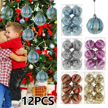 

12pcs/lot 6cm Christmas Tree Balls Decorations Xmas Party Hanging Ball Ornaments Christmas Decorations for Home New Year Gift