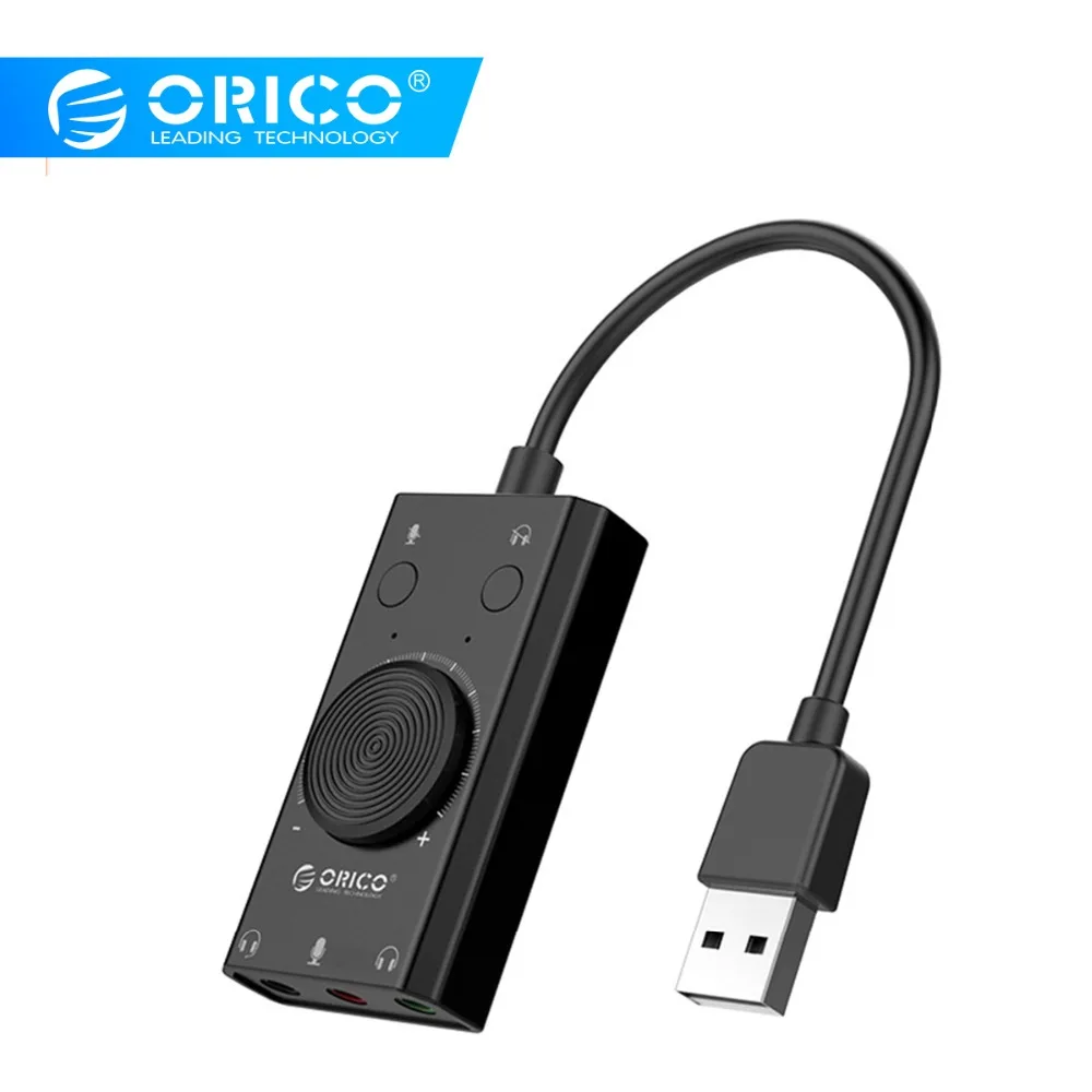 Многофункциональный USB адаптер внешней звуковой карты ORICO 3 5 мм стерео с разъемом