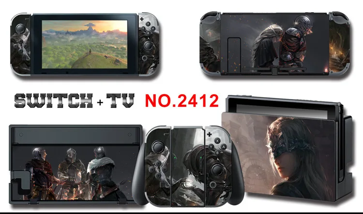 1set New Cute Anime Full Body Sticker for NS Switch Protective Cover Skin Colorful Art for Game Console Joy-Con Controller Decor