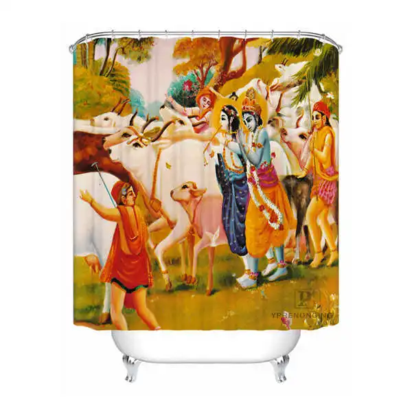 Shower Curtain Пользовательские водонепроницаемые занавески для душа индийские боги печатные ванная комната декор различных размеров#180324-01-13 - Цвет: Shower Curtain
